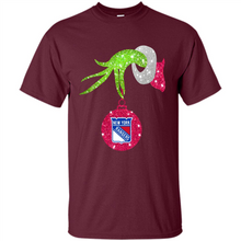 Load image into Gallery viewer, Grinch hand holding New York Rangers Glitter Christmas