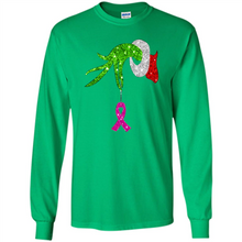 Load image into Gallery viewer, Grinch Hand Holding Breast Cancer Awareness Christmas