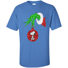 Load image into Gallery viewer, Glitter Grinch monogram ornament Snoopy