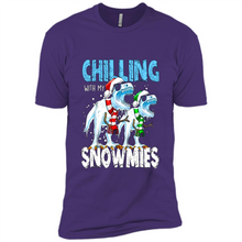 Load image into Gallery viewer, T-Rex Dinosaurs Chilling With My Snowmies Christmas