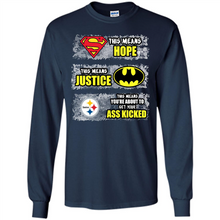 Load image into Gallery viewer, PITTSBURGH STEELERS SUPERMAN MEANS HOPE BATMAN