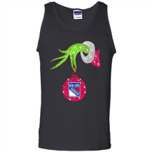 Load image into Gallery viewer, Grinch hand holding New York Rangers Glitter Christmas