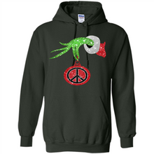Load image into Gallery viewer, Grinch Hand holding peace sign ornament