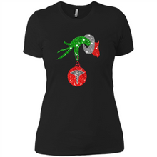 Load image into Gallery viewer, Grinch Hand holding Nurse ornament Christmas (1)