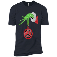 Load image into Gallery viewer, Grinch Hand holding peace sign ornament