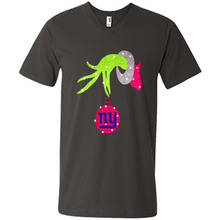Load image into Gallery viewer, Grinch hand holding New York Giants Glitter Christmas