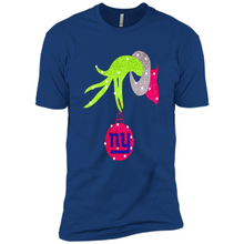 Load image into Gallery viewer, Grinch hand holding New York Giants Glitter Christmas