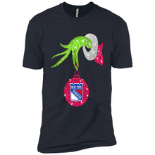 Load image into Gallery viewer, Grinch hand holding New York Rangers Glitter Christmas