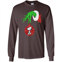 Load image into Gallery viewer, Glitter Grinch monogram ornament Snoopy