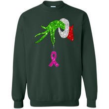Load image into Gallery viewer, Grinch Hand Holding Breast Cancer Awareness Christmas
