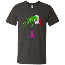 Load image into Gallery viewer, Grinch Hand Holding Breast Cancer Awareness Christmas