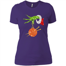 Load image into Gallery viewer, Grinch Hand Holding Ball Of Wool And Knitting Needles Christmas