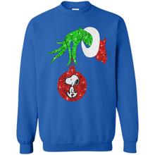 Load image into Gallery viewer, Glitter Grinch monogram ornament Snoopy