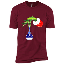 Load image into Gallery viewer, Grinch Holding American Flag ornament Christmas