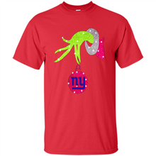 Load image into Gallery viewer, Grinch hand holding New York Giants Glitter Christmas