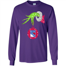 Load image into Gallery viewer, Grinch hand holding New York Rangers Glitter Christmas