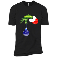 Load image into Gallery viewer, Grinch Holding American Flag ornament Christmas