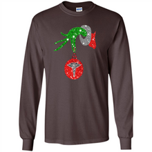 Load image into Gallery viewer, Grinch Hand holding Nurse ornament Christmas (1)