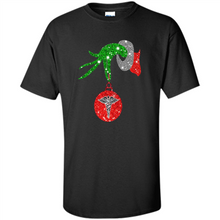 Load image into Gallery viewer, Grinch Hand holding Nurse ornament Christmas (1)