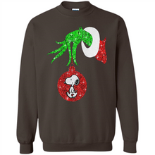 Load image into Gallery viewer, Glitter Grinch monogram ornament Snoopy