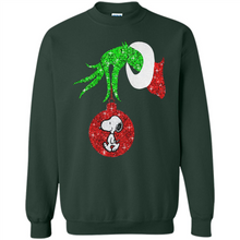 Load image into Gallery viewer, Glitter Grinch monogram ornament Snoopy