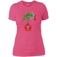 Load image into Gallery viewer, Grinch Hand holding Nurse ornament Christmas (1)