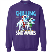 Load image into Gallery viewer, T-Rex Dinosaurs Chilling With My Snowmies Christmas