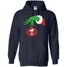 Load image into Gallery viewer, Glitter Grinch monogram ornament Snoopy