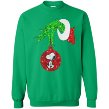 Load image into Gallery viewer, Glitter Grinch monogram ornament Snoopy