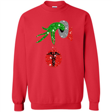 Load image into Gallery viewer, Grinch Hand holding Nurse ornament Christmas