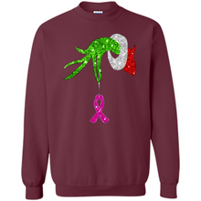 Load image into Gallery viewer, Grinch Hand Holding Breast Cancer Awareness Christmas