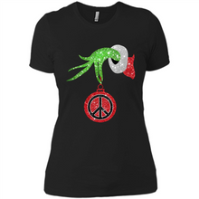 Load image into Gallery viewer, Grinch Hand holding peace sign ornament