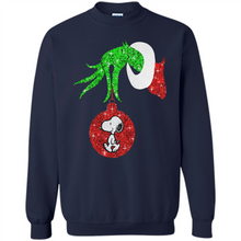 Load image into Gallery viewer, Glitter Grinch monogram ornament Snoopy