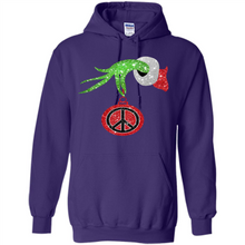 Load image into Gallery viewer, Grinch Hand holding peace sign ornament